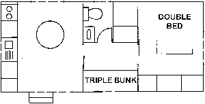 Floor plan of family unit 68 at Edgewater Holiday Park