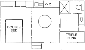 Floor plan of family unit 84 at Edgewater Holiday Park