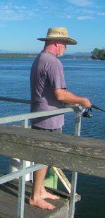 Fishing from the Edgewater Holiday Park wharf